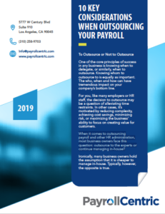 Top 10 Considerations When Outsourcing Payroll